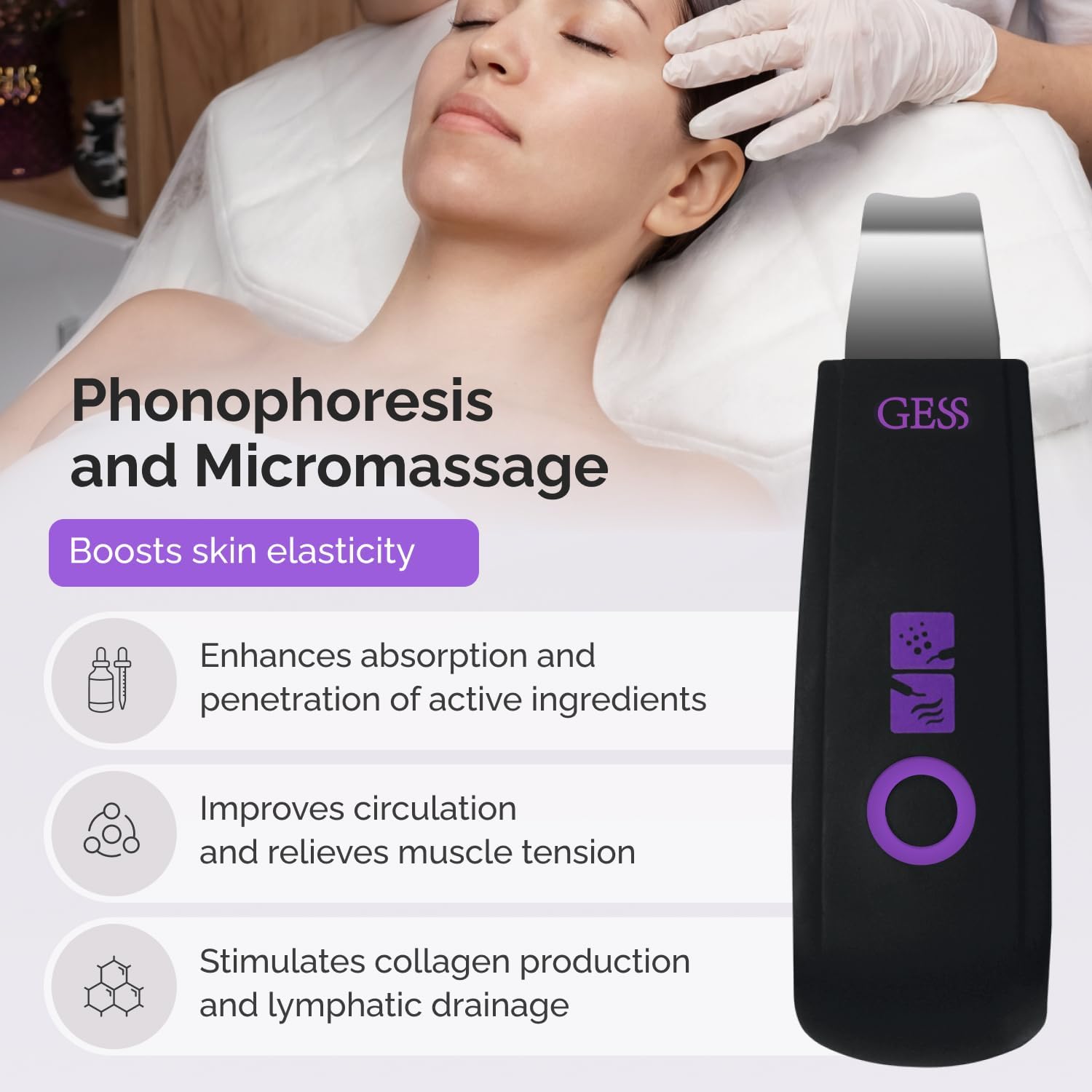 YOU Ultraschallreinigungsgerät, Gesichtsreiniger, Mitesserentferner Porenreinigung Akne-Peeling, Mikrodermabrasion, Hautpflege, Massage, aufladbar (4)